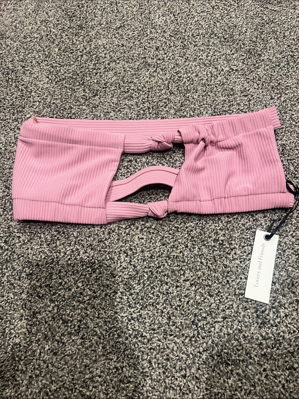 Lovers + Friends Kids Dusty Pink Ribbed Knot-Detail Bottoms